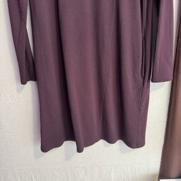 Pure Jill T-Shirt Dress Size XS Dark Purple Long Sleeve Pima Cotton Modal Blend - Picture 3 of 11